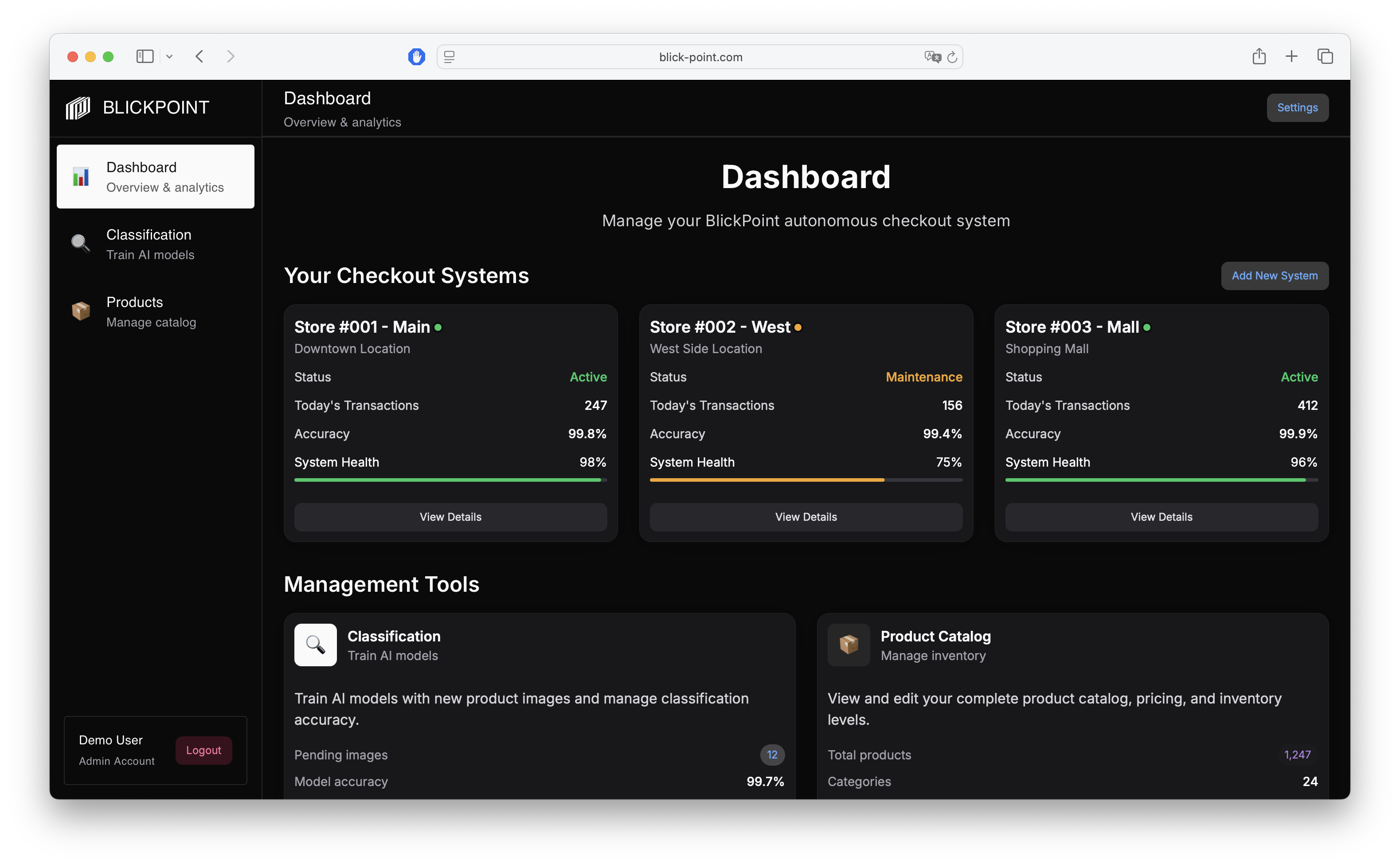 System Management Dashboard